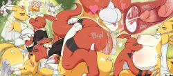 Rule 34 | 1boy, 1girl, absurdres, couple, cum, cum in pussy, digimon, digimon (creature), fluffy, fox girl, fox tail, furry, furry female, guilmon, highres, husband and wife, impregnation, marriage, renamon, sex, tail