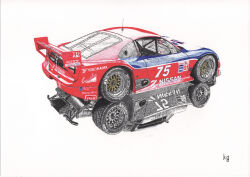 Rule 34 | absurdres, car, highres, imsa gt championship, kg (33san-team), motor vehicle, nissan, nissan 300zx, nissan 300zx (z32), nissan fairlady z, no humans, race vehicle, racecar, radio antenna, reflection, spoiler (automobile), traditional media, vehicle focus, white background