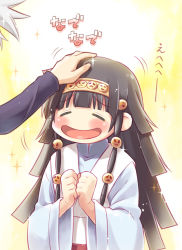 Rule 34 | 2boys, alluka zoldyck, androgynous, black hair, blush, brothers, eretto, closed eyes, hair ornament, hairband, hand on head, hands on own chest, head pat, hunter x hunter, japanese clothes, killua zoldyck, kimono, male focus, multi-tied hair, multiple boys, open mouth, headpat, siblings, silver hair, smile, sparkle, translation request, trap