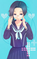 Rule 34 | 1girl, bespectacled, glasses, kobayakawa rinko, lips, love plus, school uniform, serafuku, short hair, solo, umesuki