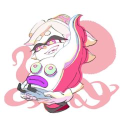 Rule 34 | + +, 1girl, boots, fangs, gloves, inkling, marie (splatoon), nintendo, object on head, octopus, octotrooper, official art, pink eyes, simple background, smile, splatoon (series), splatoon 1, upper body, white background, white gloves