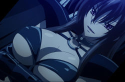 Rule 34 | 10s, 1girl, :d, armor, black background, black bra, black gloves, black hair, bra, breasts, choker, cleavage, crossed arms, dutch angle, female focus, gloves, hair between eyes, high school dxd, highres, large breasts, long hair, looking at viewer, open mouth, pauldrons, purple eyes, raynare, screencap, shiny skin, shoulder armor, simple background, smile, solo, stitched, third-party edit, underboob, underwear, upper body