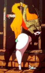 Rule 34 | 1girl, animated, animated gif, aqua panties, artist name, ass, ass grab, bad id, bad tumblr id, barefoot, beckoning, bent over, black skin, blinking, blush, colored sclera, colored skin, diives, english text, fairy, fang, female focus, from behind, full body, half-closed eyes, hand up, helmet, huge ass, long hair, looking at viewer, looking back, looking down, midna, multicolored skin, navi, nintendo, open mouth, orange hair, panties, patreon logo, patreon username, ponytail, prehensile hair, presenting, red eyes, shortstack, signature, smile, solo, solo focus, speech bubble, spread ass, standing, talking, text focus, the legend of zelda, the legend of zelda: twilight princess, thick thighs, thighs, two-tone skin, underwear, white skin, wide hips, yellow sclera