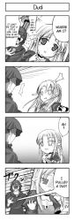 Rule 34 | 00s, 1boy, 1girl, 4koma, medea (fate), comic, fate/stay night, fate (series), greyscale, hard-translated, long image, long sleeves, monochrome, tall image, third-party edit, translated