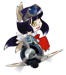 Rule 34 | a6m zero, animal ears, chibi, fang, glasses, goggles, japanese clothes, matsuda miki, miko, solo, tail, world war ii