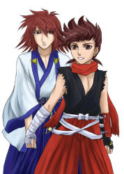 Rule 34 | 00s, age difference, alternate costume, brown hair, father and son, kratos aurion, lloyd irving, male focus, red hair, short hair, tales of (series), tales of symphonia