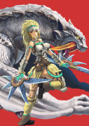 Rule 34 | ass, barioth, barioth (armor), capcom, fangs, highres, monster, monster hunter (series), monster hunter portable 3rd, sword, weapon, white hair