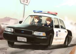 Rule 34 | 2girls, ar18 (upotte!!), artist name, car, commentary request, crown victoria, dated, driving, dust, ford, kanokoga, license plate, los angeles police department, m16a4 (upotte!!), motor vehicle, multiple girls, photoshop (medium), police, police car, police uniform, policewoman, signature, uniform, united states, upotte!!, vehicle focus