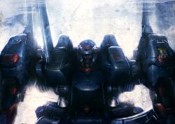 Rule 34 | armored core, armored core 5, ebizome, emblem, looking at viewer, mecha, no humans, robot, science fiction, solo, the chief (armored core 5), weapon