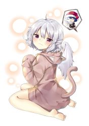Rule 34 | 2girls, animal costume, bad id, bad twitter id, blood, blush, cat costume, cheunes, crying, doremy sweet, highres, kishin sagume, long sleeves, multiple girls, nosebleed, pom pom (clothes), red eyes, sleeves past wrists, touhou, white background, wings