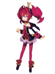 Rule 34 | 1girl, bare shoulders, cape, crown, disgaea, dress, elbow gloves, gloves, grey eyes, happy, harada takehito, long hair, nippon ichi, official art, pantyhose, petta, petta (phantom kingdom), phantom kingdom, pink hair, pointy ears, simple background, solo, twintails