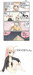 Rule 34 | 2girls, ahoge, bad id, bad pixiv id, blue eyes, blush, cigarette, comic, cow, english text, gift, hanna-justina marseille, hard-translated, hat, heart, highres, japanese text, military, military uniform, milk, multiple girls, night, night sky, panties, pink hair, raisa pottgen, sky, strike witches, tent, third-party edit, translated, underwear, uniform, witches of africa, world witches series, yashamaru (made in hell), yuri