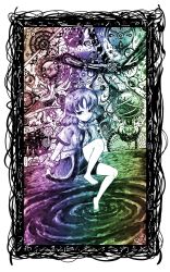 Rule 34 | 1girl, abstract, absurdres, bad id, bad pixiv id, barefoot, colorful, feet, female focus, framed, highres, koohee, mizuhashi parsee, psychedelic, ripples, solo, tears, touhou