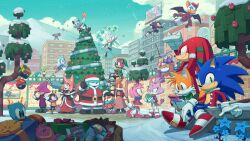Rule 34 | 6+boys, 6+girls, absurdres, amy rose, big the cat, blaze the cat, chaos emerald, charmy bee, cheese (sonic), christmas, christmas ornaments, christmas tree, commentary, conductor&#039;s wife (the murder of sonic the hedgehog), conductor (the murder of sonic the hedgehog), cream the rabbit, cubot, digimin, dr. eggman, e-123 omega, english commentary, espio the chameleon, flicky (character), floating, flower, flying, froggy (sonic), highres, husband and wife, jewel the beetle, kitsunami the fennec, knuckles the echidna, multiple boys, multiple girls, official art, orbot, protagonist (the murder of sonic the hedgehog), robot, rouge the bat, santa costume, shadow the hedgehog, silver the hedgehog, smile, snow, sonic (series), sonic the hedgehog, sonic the hedgehog (idw), surge the tenrec, tails (sonic), tangle the lemur, the murder of sonic the hedgehog, tree, vanilla the rabbit, winter clothes, wisp (sonic)