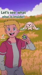 Rule 34 | animated, audible speech, digimon, digivice, english audio, evolution, galgomon, grass, highres, horns, meme, open mouth, outdoors, sound, terriermon, video, wallace (digimon)