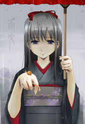 Rule 34 | 1girl, japanese clothes, kimono, oil-paper umbrella, original, rain, solo, umbrella, yurikuta tsukumi