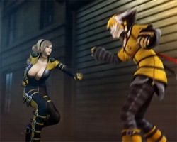 Rule 34 | 3d, animated, animated gif, bouncing breasts, breasts, cleavage, kof: maximum impact, large breasts, lien neville, lowres, slow motion, the king of fighters