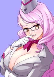 Rule 34 | 1girl, amidatto, bad id, bad pixiv id, breasts, choker, fang, fate/grand order, fate (series), formal, glasses, gloves, hat, highres, koyanskaya (fate), koyanskaya (foreigner) (first ascension) (fate), large breasts, long hair, looking at viewer, pink hair, ribbon, ribbon choker, smile, solo, tamamo (fate), very long hair, white gloves, yellow eyes