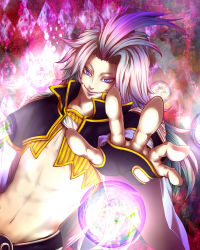 Rule 34 | 00s, 1boy, final fantasy, final fantasy ix, foreshortening, highres, kuja, lipstick, long hair, makeup, male focus, navel, nimoji (taro3p), outstretched hand, revision, smile, solo
