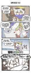 Rule 34 | 0 0, 1girl, 4koma, afterimage, arrow (symbol), chibi, christmas, clip studio paint (medium), closed eyes, coat, color drain, comic, falling, girls&#039; frontline, green eyes, green headwear, gun, hair between eyes, highres, korean text, ksvk (girls&#039; frontline), leg ribbon, lightning background, madcore, official alternate costume, open mouth, ribbon, short hair, single thighhigh, smile, snow, spoken squiggle, squiggle, surprised, thighhighs, translation request, weapon, white coat, white hair, white thighhighs