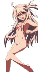 Rule 34 | 1girl, breasts, fate/kaleid liner prisma illya, fate (series), feet, hiroyama hiroshi, illyasviel von einzbern, looking at viewer, nipples, nude, open mouth, smile, tagme, third-party edit, white hair