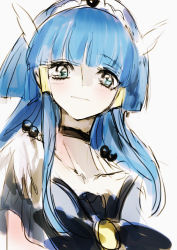 Rule 34 | 10s, 1girl, aoki reika, blue eyes, blue hair, blue theme, blush, cure beauty, long hair, looking at viewer, matching hair/eyes, precure, simple background, smile, smile precure!, solo, tima