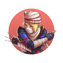 Rule 34 | 1girl, bandages, between fingers, covered face, highres, holding, hyrule warriors, knife, long hair, nintendo, pointy ears, red eyes, sheik, solo, the legend of zelda, the legend of zelda: ocarina of time, transparent background, weapon