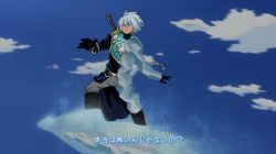 Rule 34 | 10s, 1boy, armor, blue eyes, blue hair, boku no hero academia, boots, braid, gloves, ice, long hair, pants, style parody, tales of (series), tales of rebirth, veigue lungberg