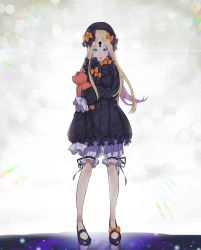 Rule 34 | 1girl, abigail williams (fate), absurdres, black bow, black dress, black footwear, black hat, blonde hair, bloomers, blue eyes, bow, bug, butterfly, dress, fate/grand order, fate (series), glowing, glowing eyes, hair bow, hat, highres, holding, holding stuffed toy, insect, keyhole, long hair, long sleeves, looking at viewer, open mouth, orange bow, parted bangs, polka dot, polka dot bow, shoes, sleeves past wrists, solo, standing, stuffed animal, stuffed toy, teddy bear, teshima nari, underwear, very long hair, white bloomers