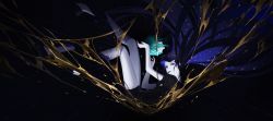 Rule 34 | 1other, amputee, arm up, black background, black footwear, blunt bangs, commentary request, cracked skin, crystal hair, falling, floating hair, from side, gem uniform (houseki no kuni), hand up, highres, houseki no kuni, lapis lazuli (houseki no kuni), liquid, long hair, looking at viewer, looking to the side, meru02295238, other focus, outstretched arms, phosphophyllite, purple eyes, purple hair, severed head, severed limb, shards, shoes, short sleeves, shorts, solo focus, spoilers, straight hair, very long hair