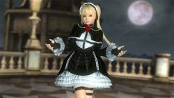 Rule 34 | 1girl, 3d, blonde hair, dead or alive, dead or alive 5, gothic lolita, lolita fashion, marie rose, moon, night, official art, solo, tagme, tecmo
