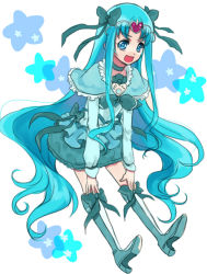 Rule 34 | 1girl, alternate color, alternate hairstyle, bad id, bad pixiv id, blue dress, blue eyes, blue hair, blue shirt, blue skirt, blue theme, boots, brooch, bubble skirt, choker, circlet, cosplay, cure marine, cure muse, cure muse (yellow), cure muse (yellow) (cosplay), dress, hair ribbon, heart, heart brooch, heartcatch precure!, jewelry, knee boots, kurumi erika, long hair, magical girl, matching hair/eyes, precure, ribbon, sasamaru chimaki, shirt, skirt, smile, solo, star (symbol), suite precure, twintails