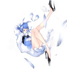 Rule 34 | 1girl, black footwear, black gloves, blue eyes, blue hair, breasts, cape, capelet, dress, elbow gloves, female focus, fire emblem, fire emblem heroes, full body, fur trim, gloves, gradient hair, hair ornament, hands on own chest, high heels, highres, ice, long legs, matching hair/eyes, medium breasts, multicolored hair, nifl (fire emblem), nintendo, official art, pale skin, shiny skin, short dress, short hair, solo, sparkle, thighs, transparent background, white cape, white hair, yasuda suzuhito