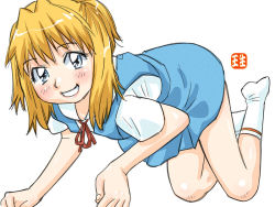 Rule 34 | blonde hair, blue eyes, ikurumi kaoru, school uniform, tagme