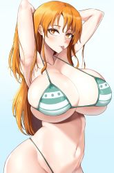 Rule 34 | 1girl, absurdres, bikini, breasts, cleavage, highres, huge breasts, long hair, nami (one piece), one piece, simple background, swimsuit, tagme, tiger drop