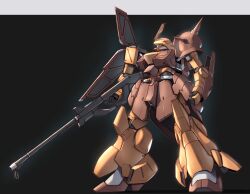 beam_rifle commentary_request derivative_work energy_gun gundam highres marasai mecha mecha_focus mobile_suit no_humans original radio_antenna robot science_fiction shield shoulder_spikes spikes takahashi_masaki titans_(gundam) weapon zeta_gundam zeta_gundam_define