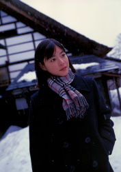 Rule 34 | absurdres, coat, highres, juri first, photo (medium), scarf, snow, ueno juri