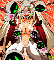Rule 34 | absurdres, arc system works, candies, candy, food, guilty gear, guilty gear xrd, highres, jack-o&#039; valentine, lollipop, lucky-jj, nipple slip, nipples, pink eyes, red hair, silver hair, simple background, tagme