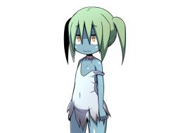 Rule 34 | flat chest, green hair, official art, sequel (series), sequel colony, solte (sequel), transparent background, undead, zombie girl