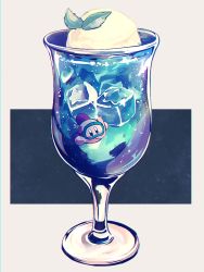 Rule 34 | amedama (akaki 4207), cup, diving mask, diving mask on eyes, drink, drinking glass, food, goggles, ice, ice cream, ice cube, kirby, kirby (series), nintendo, oversized object, snorkel, snorkel in mouth, swimming