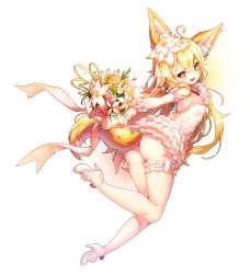 Rule 34 | + +, 1girl, animal ear fluff, animal ears, armpits, ass, blonde hair, blush, bouquet, bride, brown eyes, dog ears, dog tail, dress, elin, fang, flower, from behind, full body, gloves, hair flower, hair ornament, hand to own mouth, high heels, highres, leg lift, legs, long hair, looking back, muloli, no panties, open mouth, poseich, shoes, short dress, sleeveless, sleeveless dress, smile, solo, tail, tera online, thighhighs, very long hair, wedding dress, white dress, white thighhighs