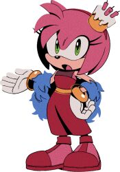 Rule 34 | 1girl, amy rose, animal ears, animal nose, bare shoulders, bob cut, body fur, cake, candle, digimin, dress, ear covers, feather boa, female focus, flat chest, food, food on head, full body, furry, furry female, gloves, green eyes, hairband, hand on own hip, hand up, long dress, looking at viewer, non-web source, object on head, official art, open mouth, pink fur, pink hair, red dress, red footwear, red hairband, sash, shoes, short hair, sidelocks, sideways mouth, simple background, single ear cover, sleeveless, sleeveless dress, solo, sonic (series), standing, the murder of sonic the hedgehog, transparent background, white gloves