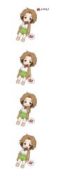 Rule 34 | 10s, 1girl, 4koma, :3, :i, :t, absurdres, arms at sides, blush, brown cardigan, brown hair, brown socks, cardigan, carrot, character name, chibi, closed mouth, comic, eating, food, food in mouth, full body, fur collar, green skirt, hand up, highres, japari symbol, kemono friends, long sleeves, looking at viewer, loose socks, lying, messy hair, moru (monaka), motion lines, multicolored hair, neck ribbon, on back, open cardigan, open clothes, parted bangs, plate, pleated skirt, red ribbon, ribbon, shirt, short hair, silent comic, simple background, skirt, sleepy, sleeves past wrists, sloth (kemono friends), smile, socks, solo, two-tone hair, undershirt, white background, white footwear, white shirt