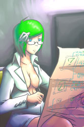 Rule 34 | 0chan.ru, glasses, green hair, mascot, ru-chans, zero-sama