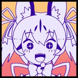 Rule 34 | 1girl, animal ears, animated, bow, bowtie, cat ears, cat girl, extra ears, kemono friends, kemono friends v project, kitsunetsuki itsuki, large-spotted genet (kemono friends), long hair, looking at viewer, microphone, omori, open mouth, orange background, parody, ribbon, shirt, simple background, solo, tagme, twintails, video, virtual youtuber