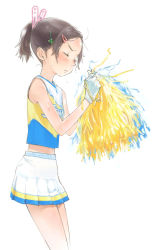 Rule 34 | cheerleader, gloves, hair ornament, hairclip, highres, original, pom pom (cheerleading), short ponytail, skirt, sweat, tokai knight