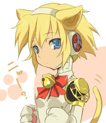 Rule 34 | aegis (persona), animal ears, animal hands, atlus, bell, blonde hair, blue eyes, cat ears, cat paws, cat tail, kemonomimi mode, nana g, persona, persona 3, short hair, solo, tail