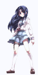 Rule 34 | 00s, 1girl, asakura ryouko, blue hair, half updo, long hair, purple eyes, school uniform, serafuku, solo, suzumiya haruhi no yuuutsu, tokyo (great akuta)