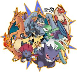 Rule 34 | blaziken, charizard, creatures (company), crossed arms, fighting stance, game freak, gardevoir, gen 1 pokemon, gen 2 pokemon, gen 3 pokemon, gen 4 pokemon, gengar, highres, legendary pokemon, lucario, machamp, nintendo, pikachu, pokemon, pokemon (creature), pokken tournament, suicune, weavile, white background