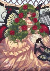 Rule 34 | 10s, 1girl, 2011, anthony (madoka magica), dated, dress, flower, gertrud (madoka magica), green hair, long hair, mahou shoujo madoka magica, mahou shoujo madoka magica (anime), personification, red flower, red rose, rose, sanmi tenten, signature, very long hair, witch (madoka magica)